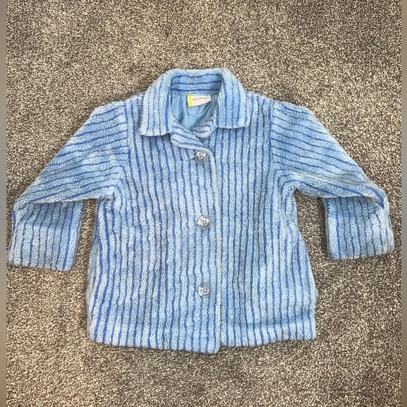 Hanna Anderson vintage Blue Stripe Buttoned Jacket coat - Picture 1 of 11